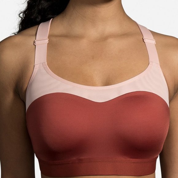 Brooks Women's NWT Dare Racerback Sports Bra Rosewood Flamingo Athletic … - Picture 1 of 12